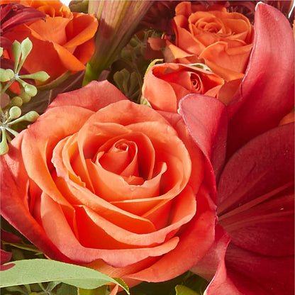 Crimson Leaves Bouquet – FRUIT & FLOWER CREATIONS, Portland OR