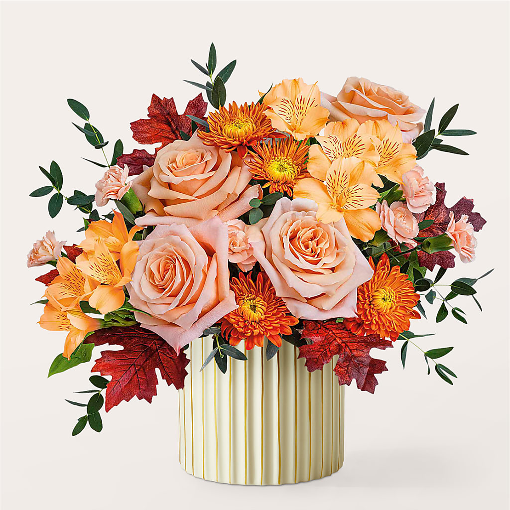 Spiced Latte Bouquet with Ivory Vase – FRUIT & FLOWER CREATIONS, Portland OR