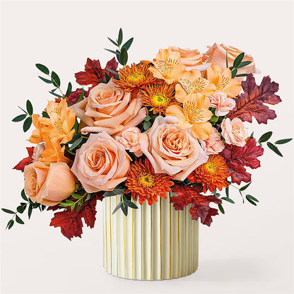 Spiced Latte Bouquet with Ivory Vase – FRUIT & FLOWER CREATIONS, Portland OR
