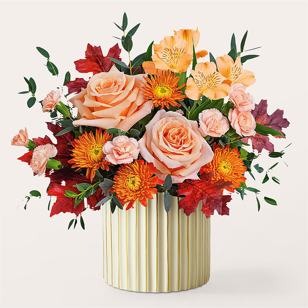 Spiced Latte Bouquet with Ivory Vase – FRUIT & FLOWER CREATIONS, Portland OR