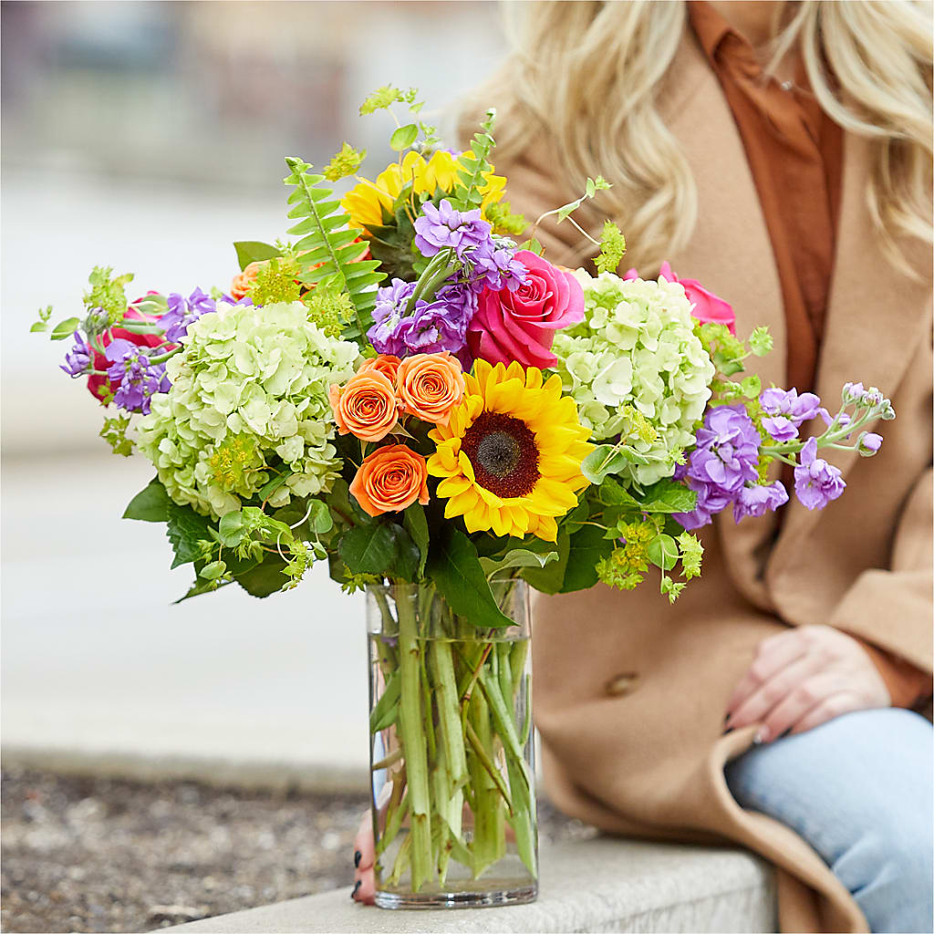 Vibrant Greetings Bouquet – FRUIT & FLOWER CREATIONS, Portland OR