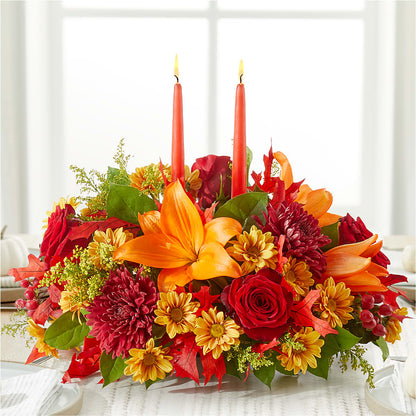 Autumn's Embrace Centerpiece – FRUIT & FLOWER CREATIONS, Portland OR