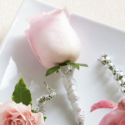 Pink Rose Boutonniere – FRUIT & FLOWER CREATIONS, Portland OR