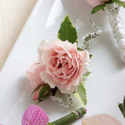 Pink Spray Rose Boutonniere – FRUIT & FLOWER CREATIONS, Portland OR