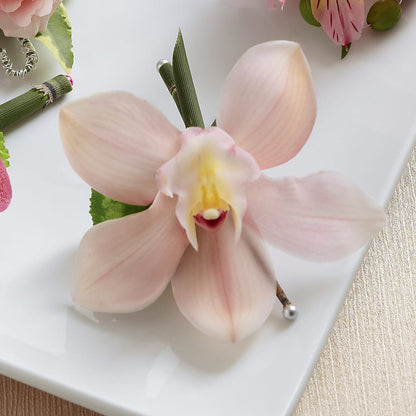 Pink Cymbidium Boutonniere – FRUIT & FLOWER CREATIONS, Portland OR