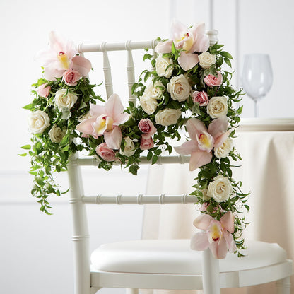 Orchid Rose Chair Décor – FRUIT & FLOWER CREATIONS, Portland OR